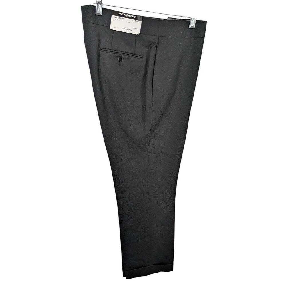 Karl Lagerfeld Modern fit Tuxedo Dress Pants Black Metallic 35 x 30 - Picture 2 of 5